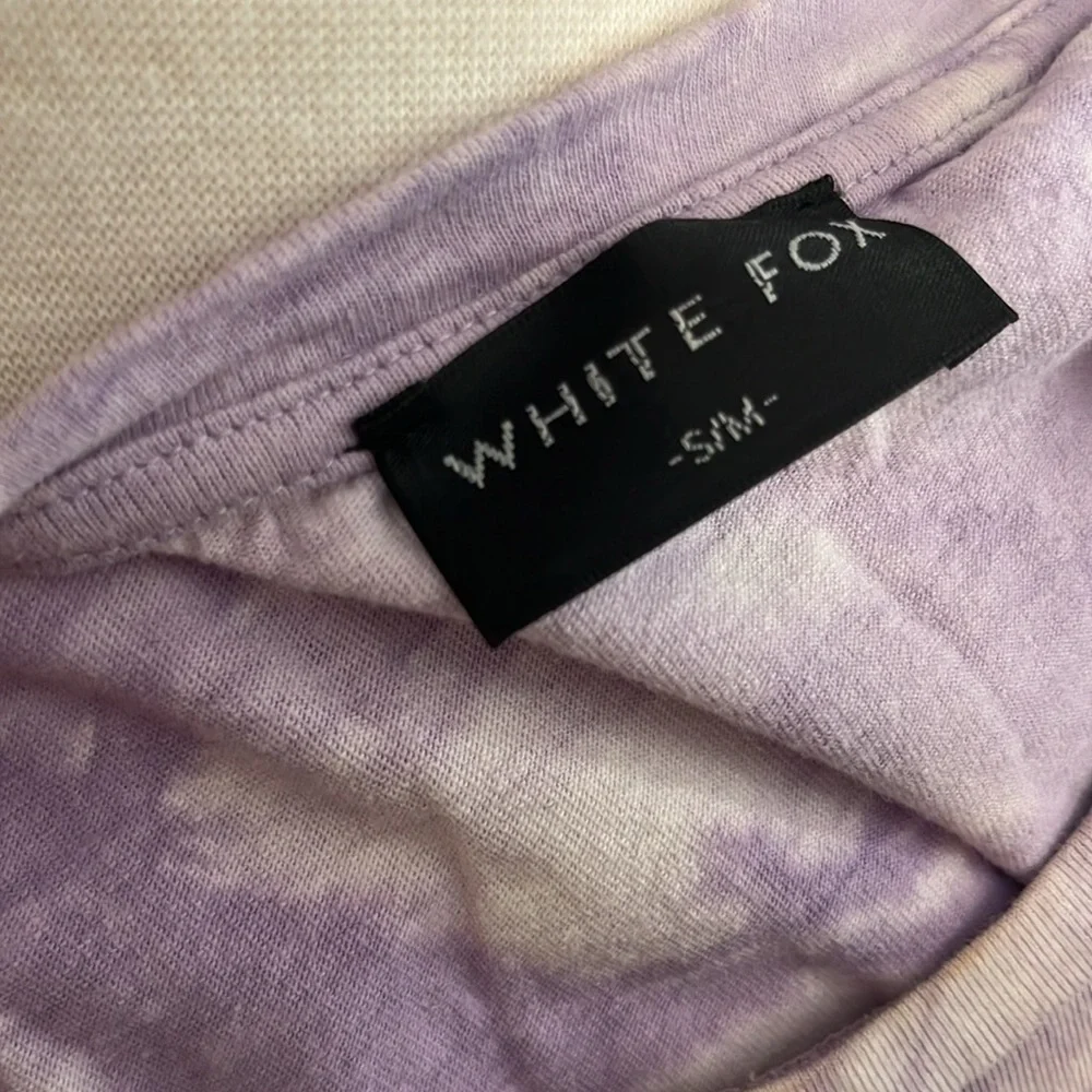 White Fox Boutique Purple Tie-Dye Short Sleeve Tee - Picture 3 of 3